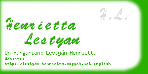 henrietta lestyan business card