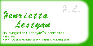 henrietta lestyan business card